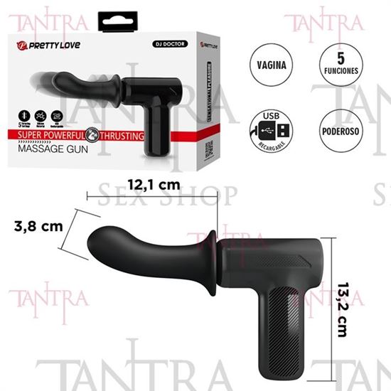 Masajeador Erótico de Alta Potencia 5 Modos de Impulso y Cabezal de Silicona Reemplazable